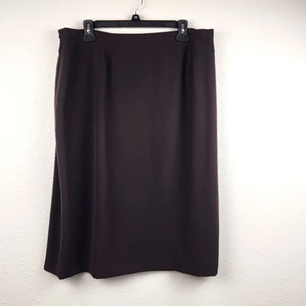 East 5th Dark Brown Stretchy Career Business Pencil Midi Skirt Plus Size 20W